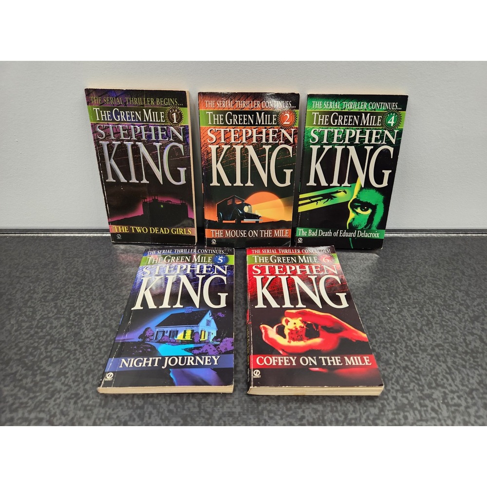 Lot of (5) Stephen King The Green Mile Books Parts 1 2 4 5 6 First Print ~ Good